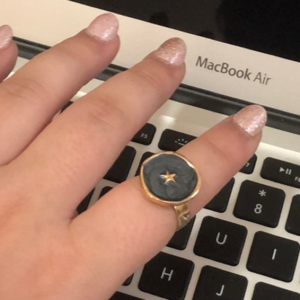 Black and Gold Colored Star ring